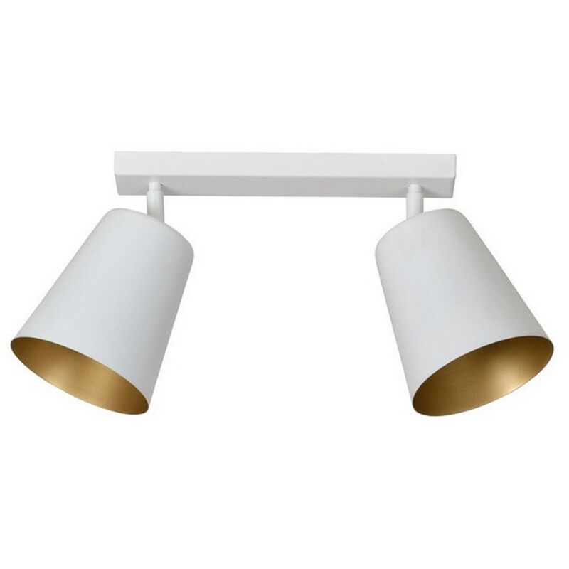 foto del prodotto lampada a soffitto prism, acciaio verniciato a polvere, bianco, oro, 50x30x15 cm