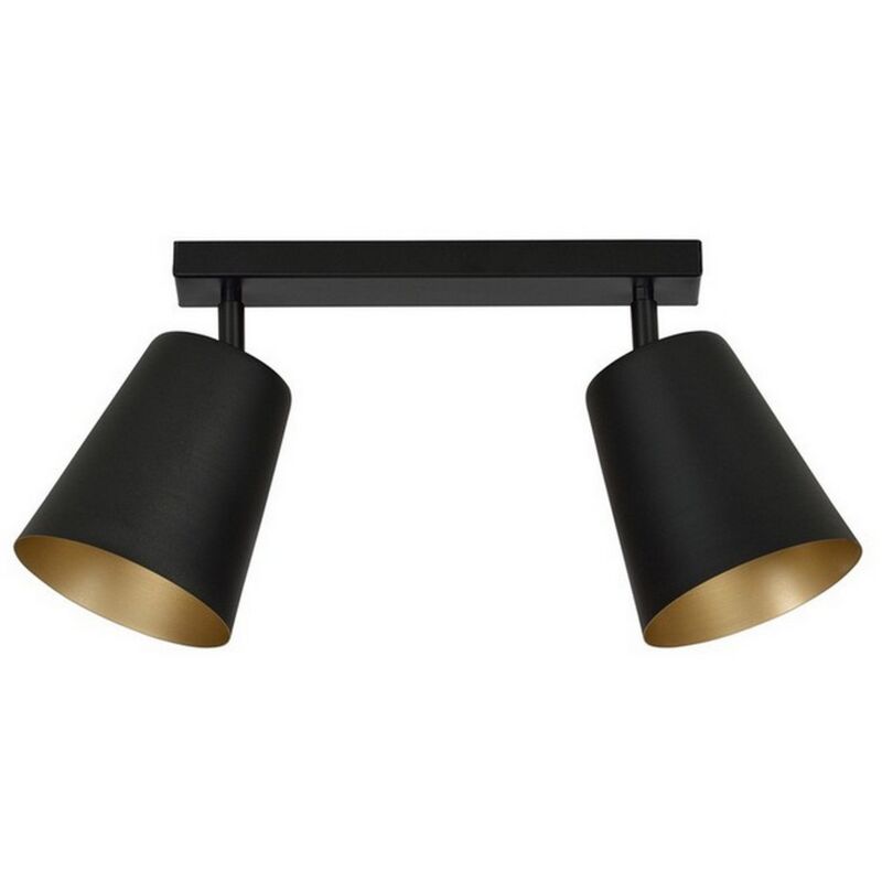 foto del prodotto lampada a soffitto prism, acciaio verniciato a polvere, nero, oro, 50x30x15 cm