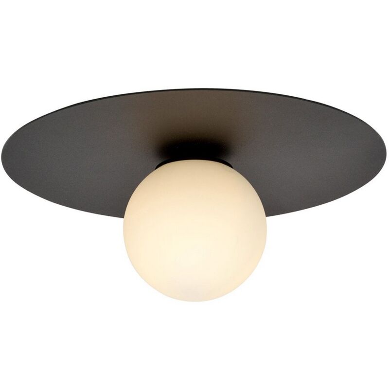 foto del prodotto lampada a soffitto solar, acciaio verniciato a polvere, vetro, nero, bianco, 43x19x43 cm