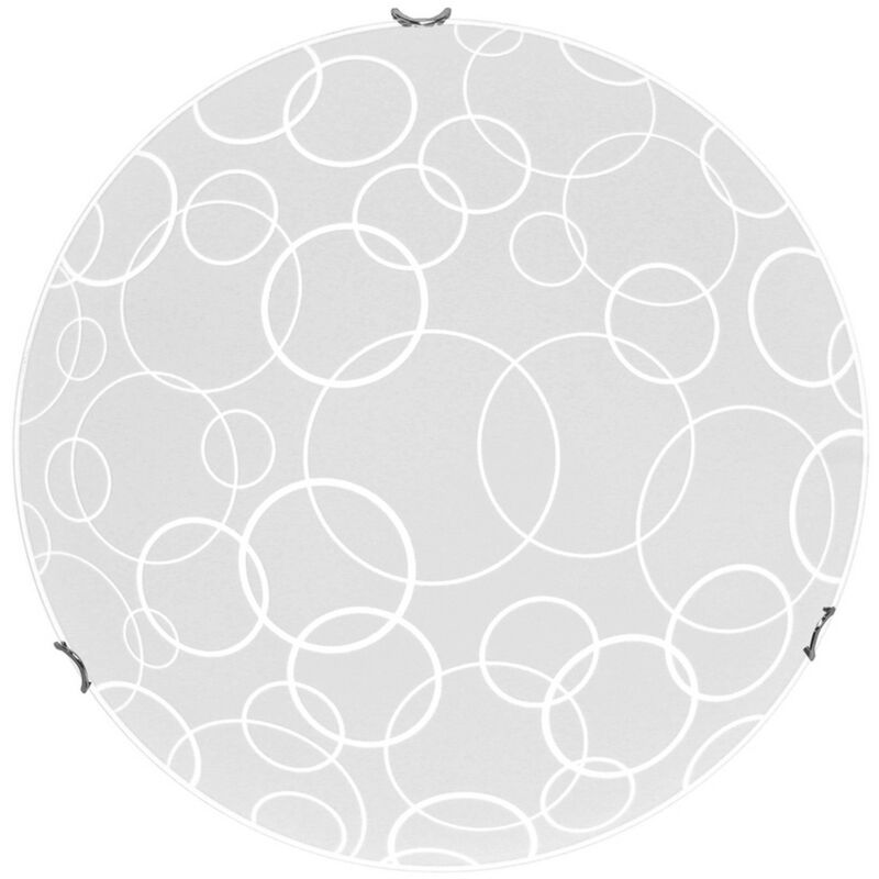 foto del prodotto lampada a soffitto sprea, metallo, vetro, argento, bianco, 40x40x10 cm