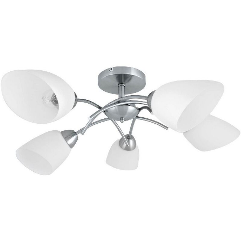 foto del prodotto lampada a soffitto viletta, metallo, vetro, satinato, bianco, 70x70x29 cm