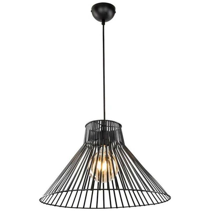 foto del prodotto lampada a sospensione 100h filo metallico colore nero panama