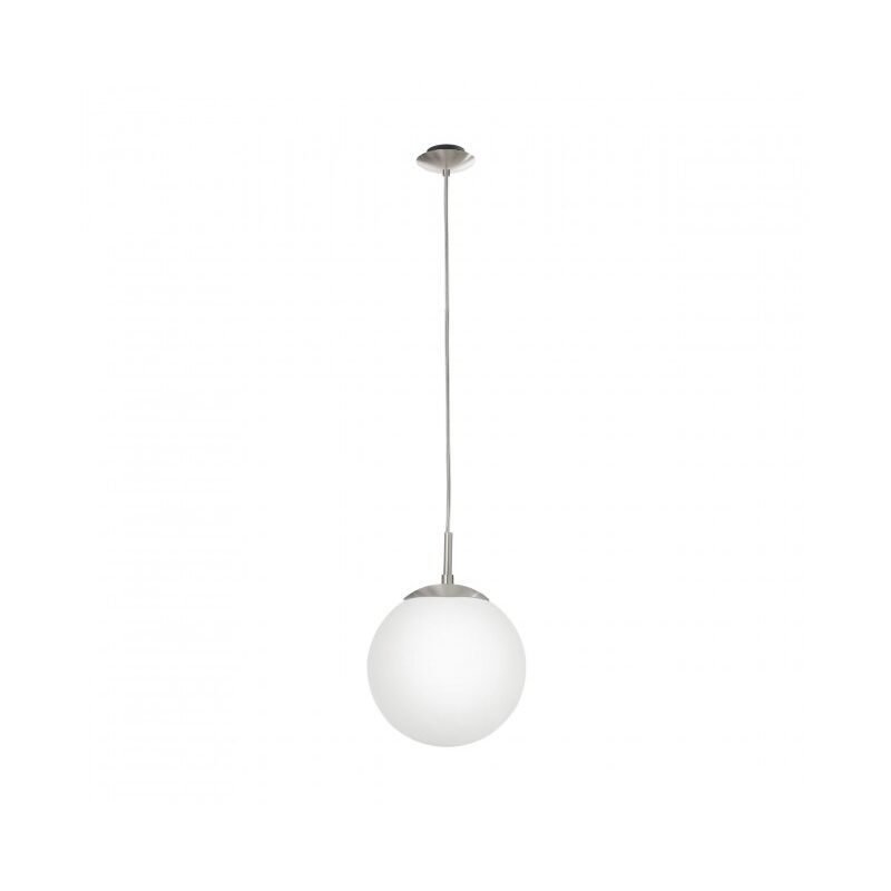 foto del prodotto lampada a sospensione 110 cm in metallo e vetro opale con altezza regolabile eglo rondo