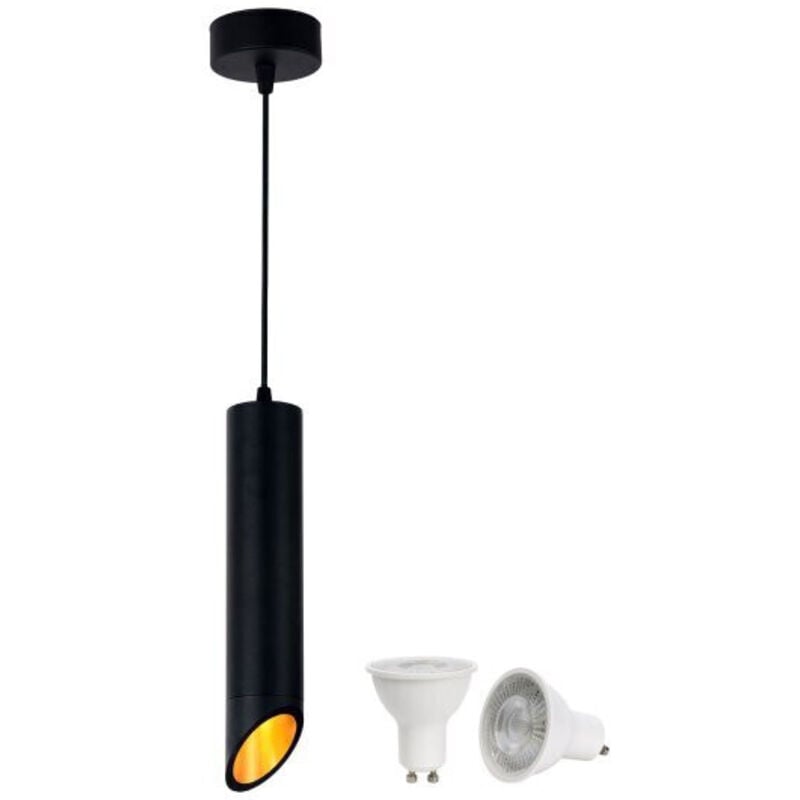 foto del prodotto lampada a sospensione 15w per 1 lampadina gu10 nero - bianco caldo 2700k