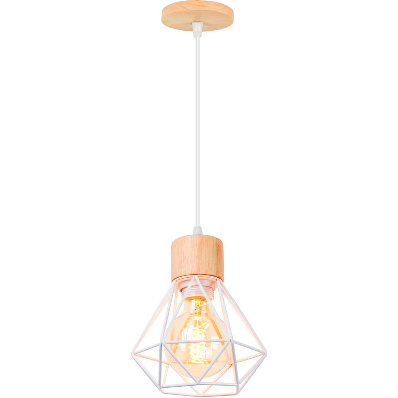 foto del prodotto lampada a sospensione, 16cm diamante plafoniera a sospensione con e27 attacco, illuminazione con gabbia per soggiorno sala da pranzo camera da letto