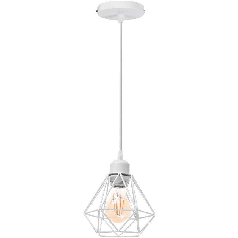 foto del prodotto lampada a sospensione, 16cm mini diamante plafoniera a sospensione con e27 attacco, illuminazione con gabbia per soggiorno sala da pranzo camera da
