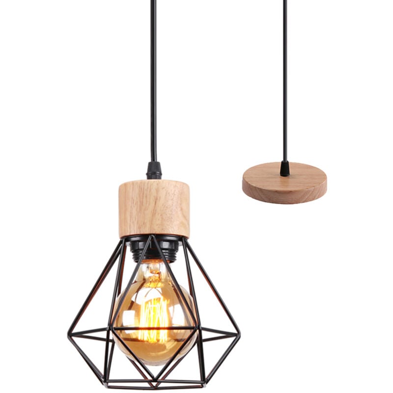 foto del prodotto lampada a sospensione, 16cm mini diamante plafoniera a sospensione con e27 attacco, illuminazione con gabbia per soggiorno sala da pranzo camera da