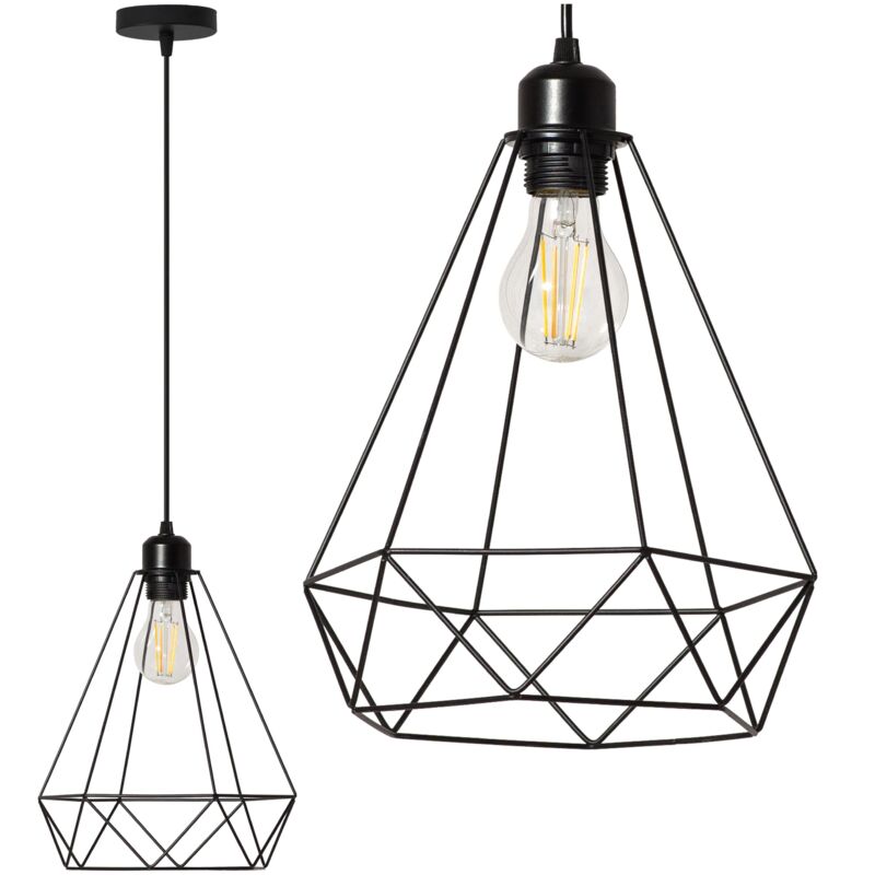 foto del prodotto lampada a sospensione 180986 reno nero e27