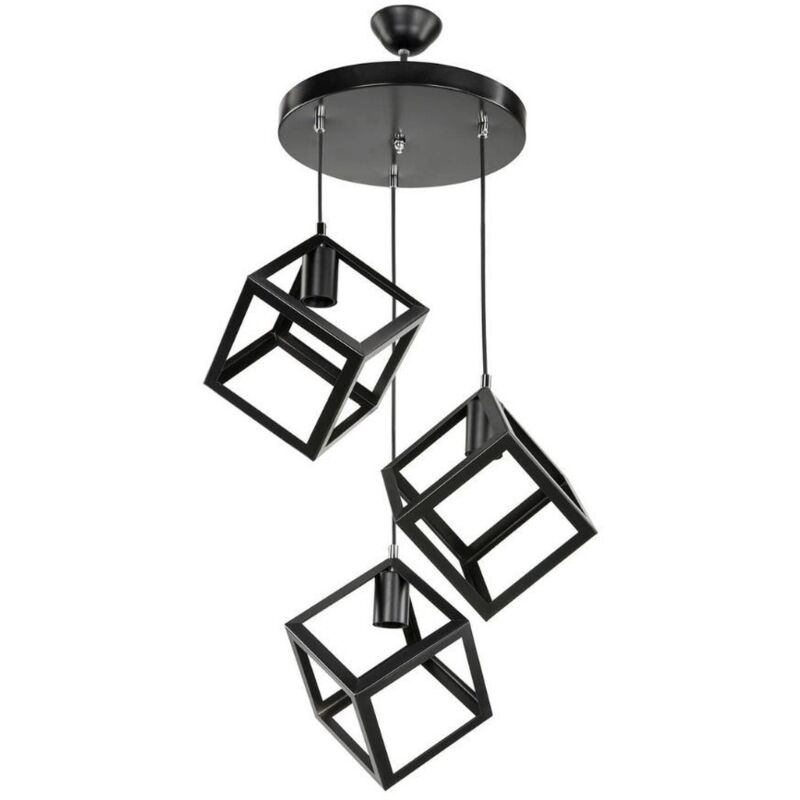 foto del prodotto lampada a sospensione 3 cubi agatha mdl3790 colore nero