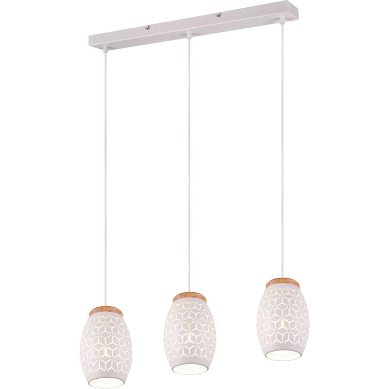 foto del prodotto lampada a sospensione 3 luci, metallo, bianco opaco, l71 cm, bidar