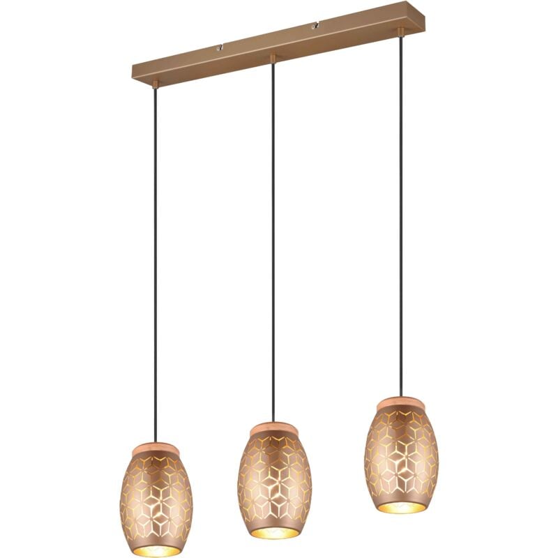 foto del prodotto lampada a sospensione 3 luci, metallo, caff , l 71 cm, bidar