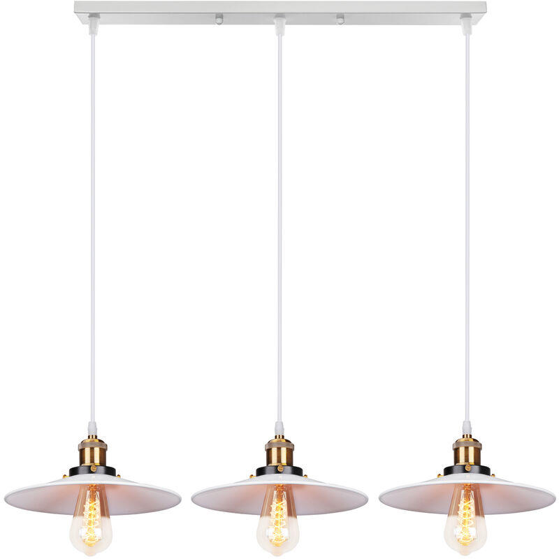 foto del prodotto lampada a sospensione, 3 luci vintage lampadario da soffitto con bronzo base edison e27, illuminazione con 22cm paralume per cucina isaland camera