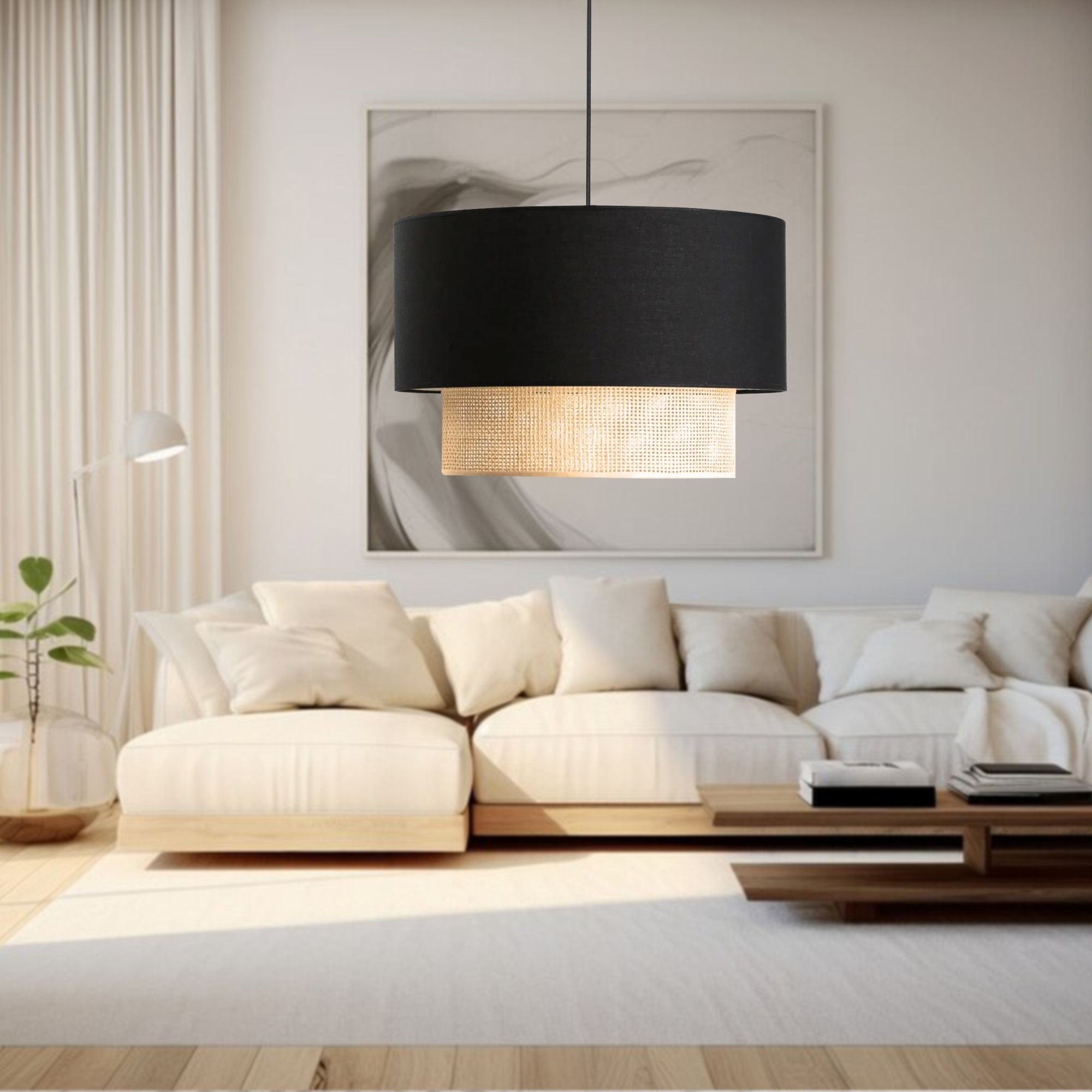foto del prodotto lampada a sospensione 39 loughborough 39 lampada da soffitto con paralume a doppio cilindro lampadario con abat jour in