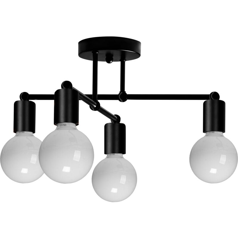 foto del prodotto lampada a sospensione 392200 nero opaco 4 punti luce e27 41x41x18cm