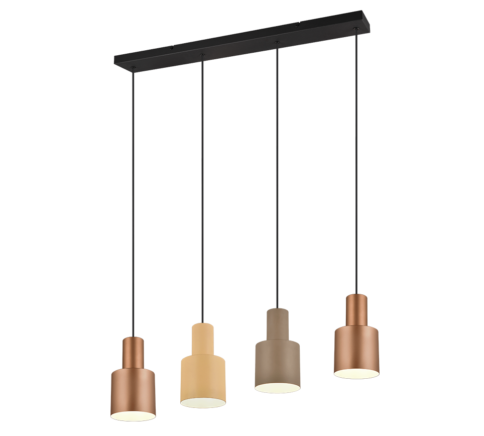 foto del prodotto lampada a sospensione 4 diffusori, metallo, multicolor, 87x150x12 cm, agudo