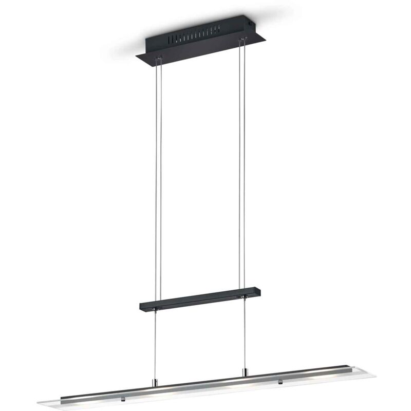 foto del prodotto lampada a sospensione 4 luci led, metallo, nero opaco, l80 cm, milos