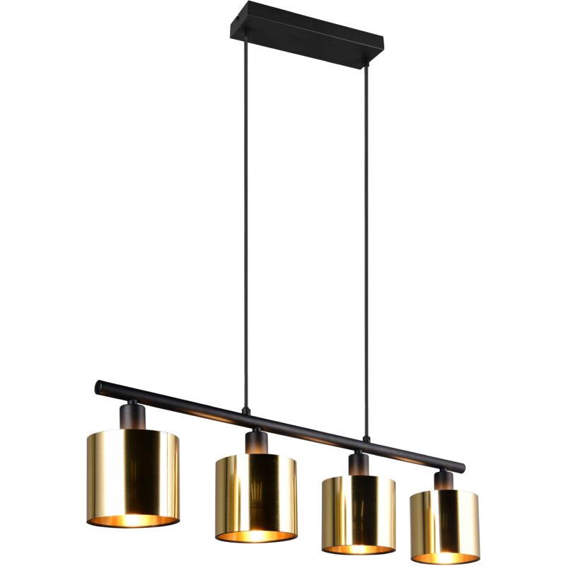 foto del prodotto lampada a sospensione 4 luci, metallo, nero e oro, l 75 cm, jason