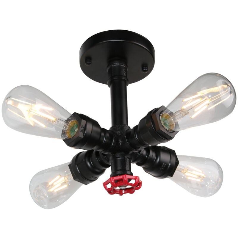 foto del prodotto lampada a sospensione, 4 luci tubo d acqua lampadario da soffitto in industriale stile, illuminazione edison e27 per cucina isaland camera da letto