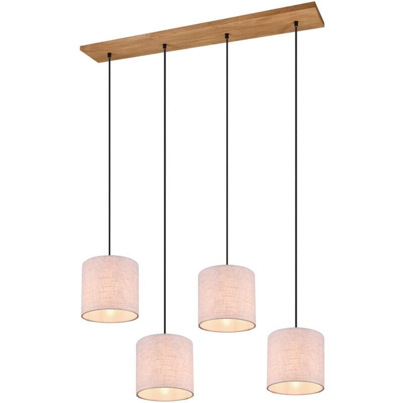 foto del prodotto lampada a sospensione 4 paralumi, legno, sabbia, l 100 cm, elmau
