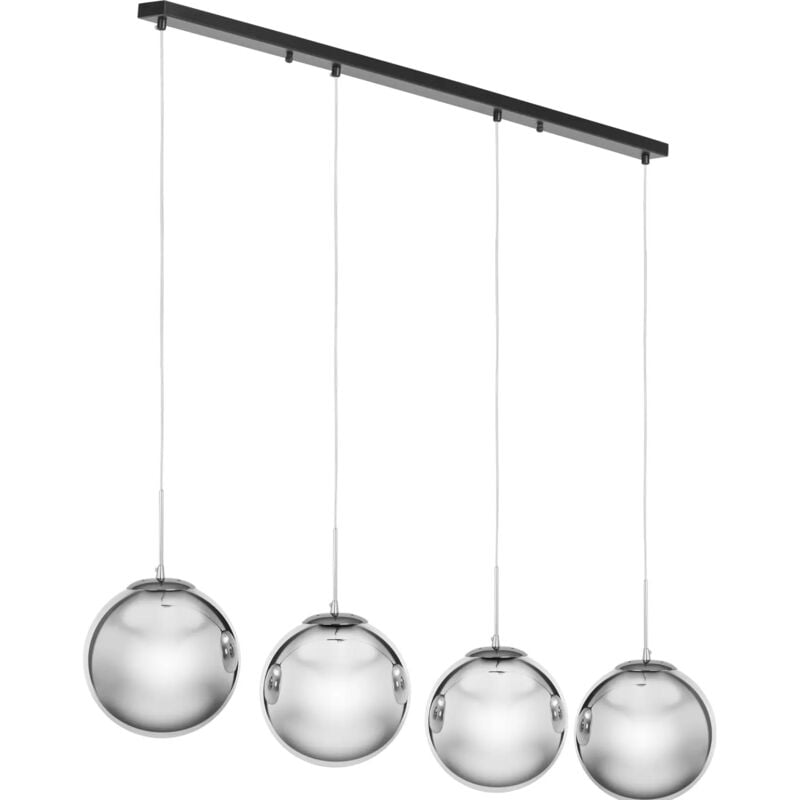 foto del prodotto lampada a sospensione 4 punti luce vetro fum lampadari a sospensione