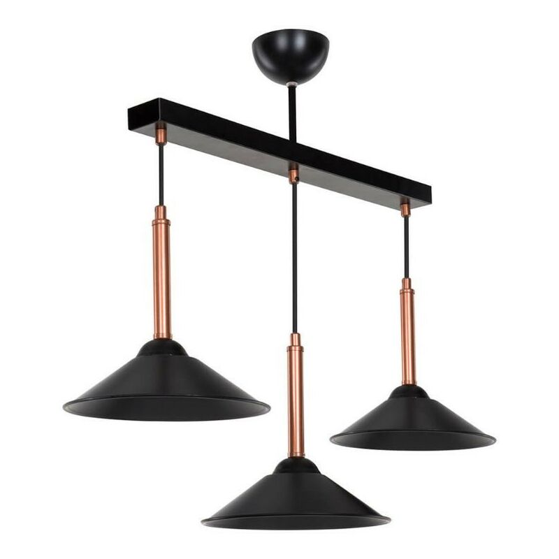 foto del prodotto lampada a sospensione 60 cm con paralumi in metallo color nero e bronzo