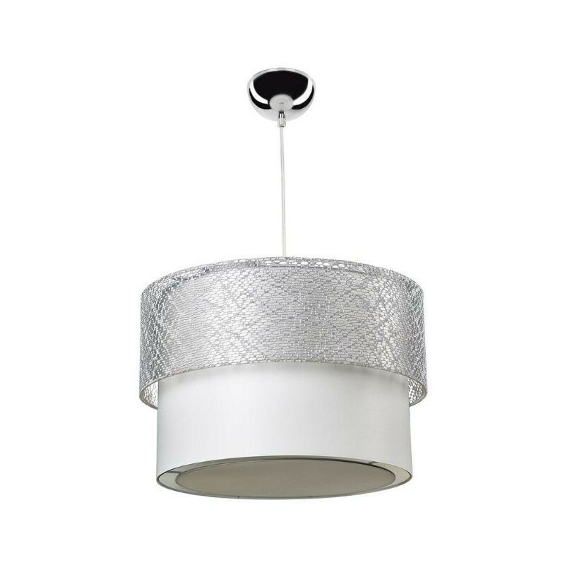 foto del prodotto lampada a sospensione 70 cm in tessuto grigio polo