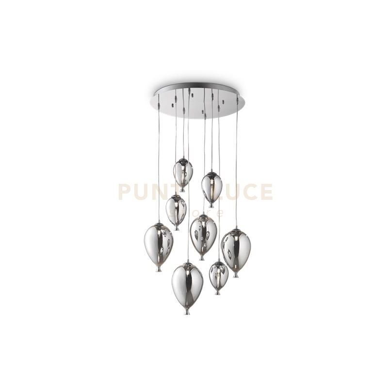 foto del prodotto lampada a sospensione 8 luci clown sp8 cromo