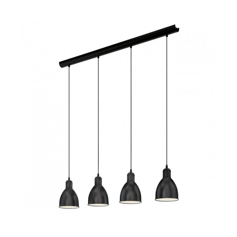 foto del prodotto lampada a sospensione 97,5x110 cm in metallo nero con quattro punti luce eglo priddy