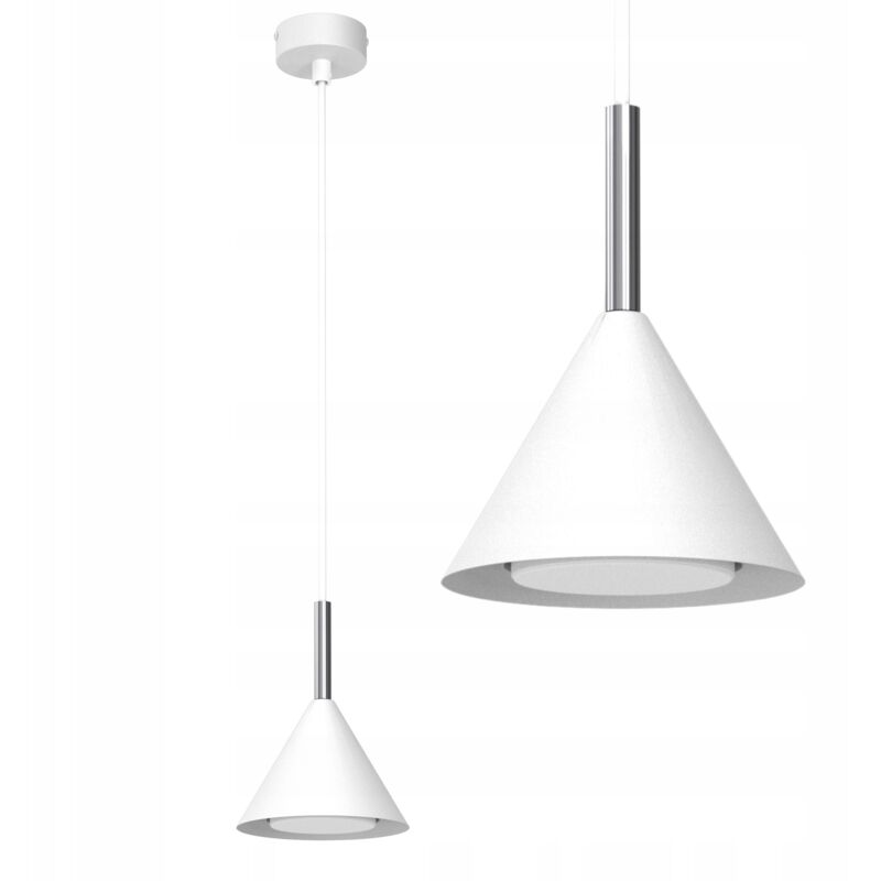 foto del prodotto lampada a sospensione a cono cromo bianco cone gx53, minimalismo