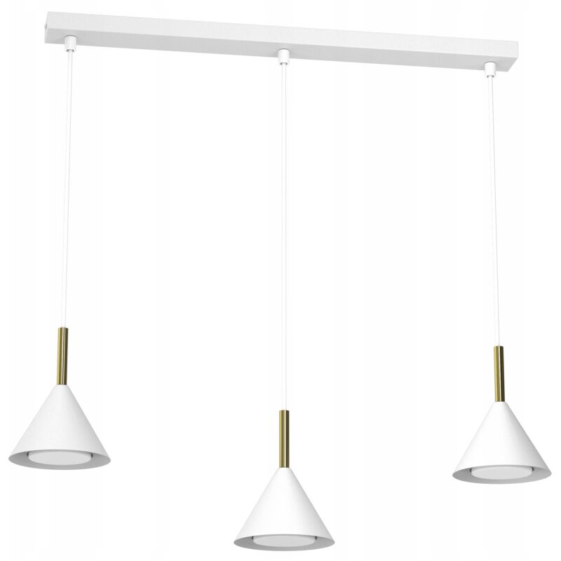 foto del prodotto lampada a sospensione a cono ewilight cone gx53 oro bianco sopra l isola del tavolo