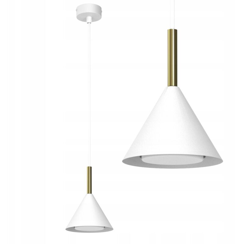 foto del prodotto lampada a sospensione a cono in oro bianco ewilight cone gx53 minimalista