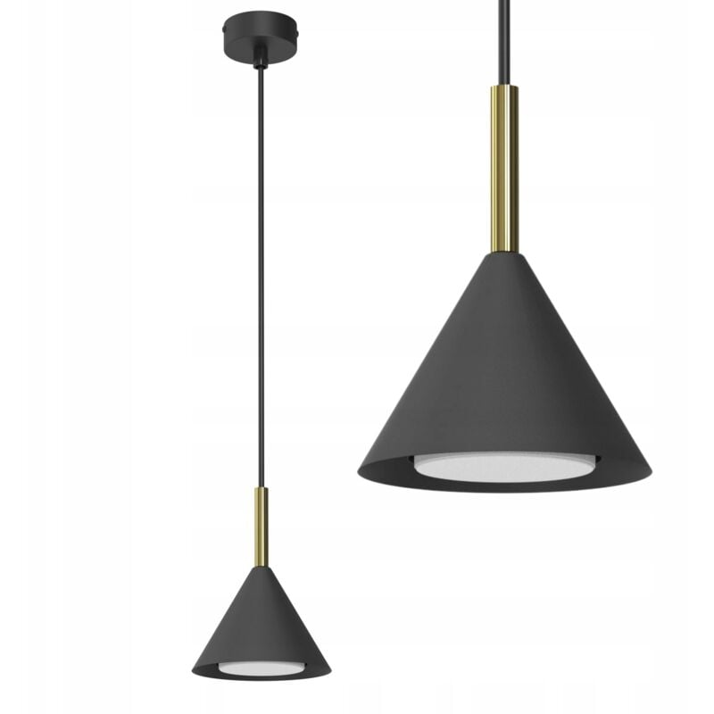foto del prodotto lampada a sospensione a cono in oro nero ewilight cone gx53 minimalista