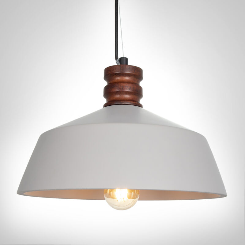 foto del prodotto lampada a sospensione a , e27, per soggiorno, sala da pranzo, cucina, regolabile in altezza b ton gris, senza illuminante paco home