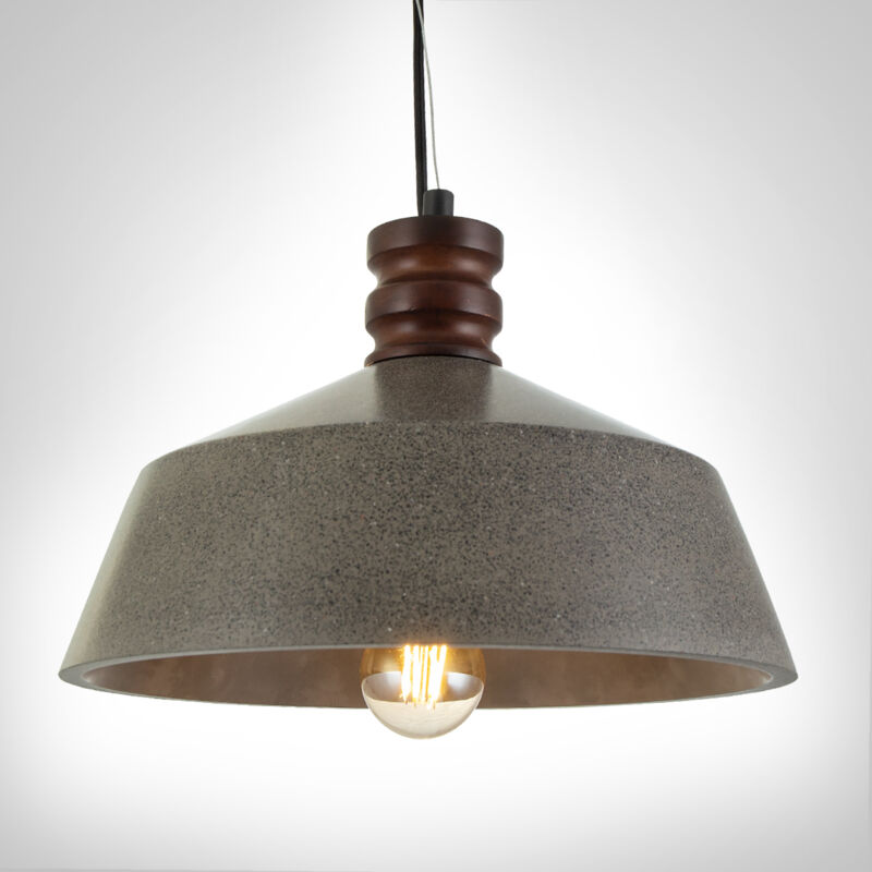 foto del prodotto lampada a sospensione a , e27, per soggiorno, sala da pranzo, cucina, regolabile in altezza concrete sandstone black, senza illuminante paco home