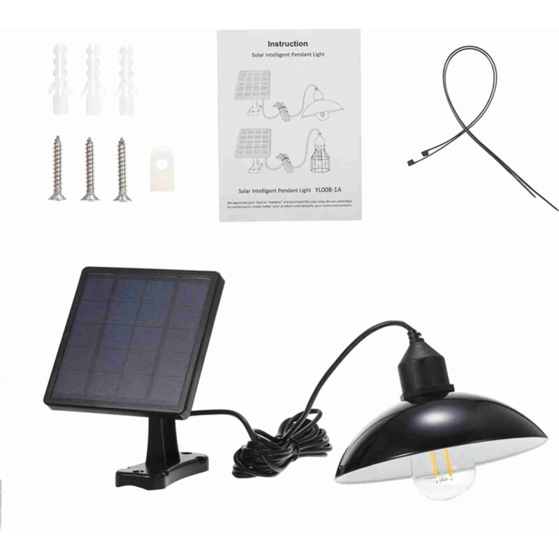 foto del prodotto lampada a sospensione a energia solare e27 lampada da esterno sensibile ip65 resistenza all acqua per giardino cortile patio balcone paesaggio