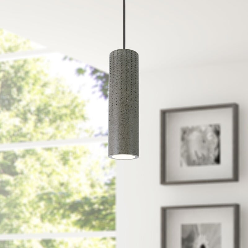 foto del prodotto lampada a sospensione a , gu10, per soggiorno, sala da pranzo, cucina, regolabile in altezza concrete sandstone black, senza illuminante paco home