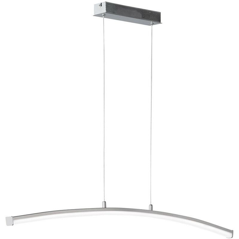 foto del prodotto lampada a sospensione a led argento lampada a sospensione a sospensione per sala da pranzo, metallo, 1x 12w 960lm bianco caldo, lxpxa 100x2,5x150 cm