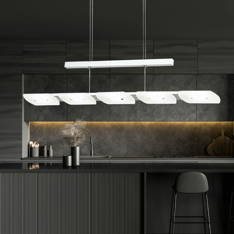 foto del prodotto lampada a sospensione a led da cucina lampada a sospensione lampada a sospensione regolabile in altezza sala da pranzo, alluminio acciaio vetro