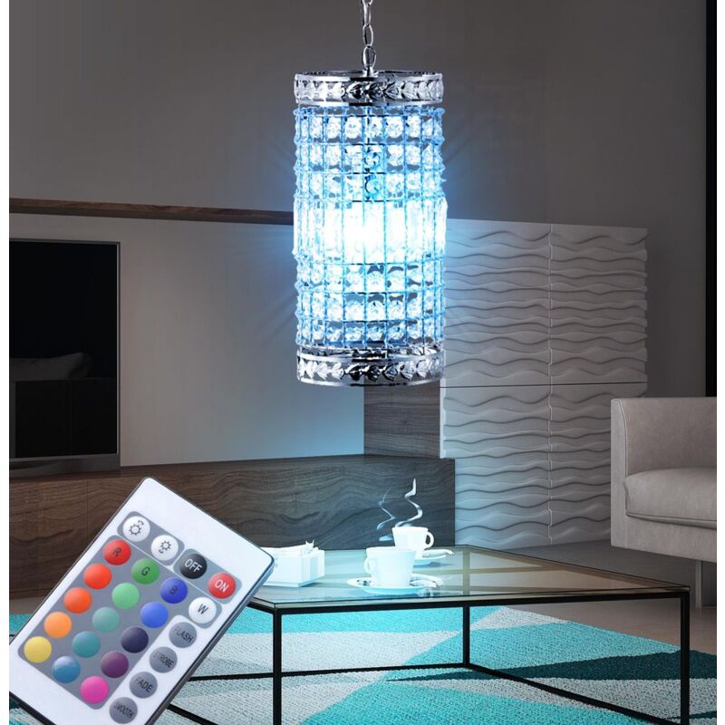 foto del prodotto lampada a sospensione a led dimmerabile con telecomando lampada a sospensione lampada a sospensione in cristallo lampada a sospensione soggiorno,