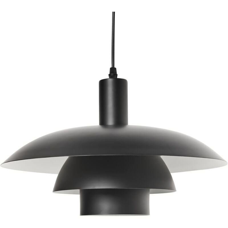 foto del prodotto lampada a sospensione a pi livelli in metallo stile met secolo nero hilba