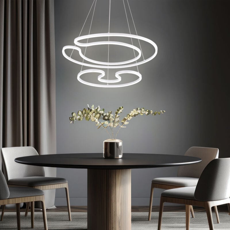 foto del prodotto lampada a sospensione a soffitto a led illuminazione soggiorno lampada a sospensione bianco opaco globo 67097 60w