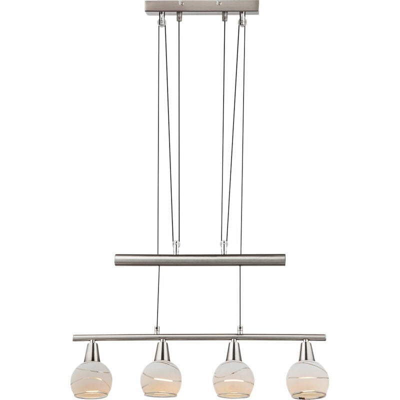foto del prodotto lampada a sospensione a soffitto a led spot in vetro soggiorno timone luce regolabile in altezza globo 54341 4z