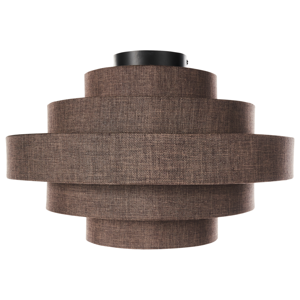 foto del prodotto lampada a sospensione a soffitto con paralume in tessuto di lino marrone design moderno luce per il soggiorno