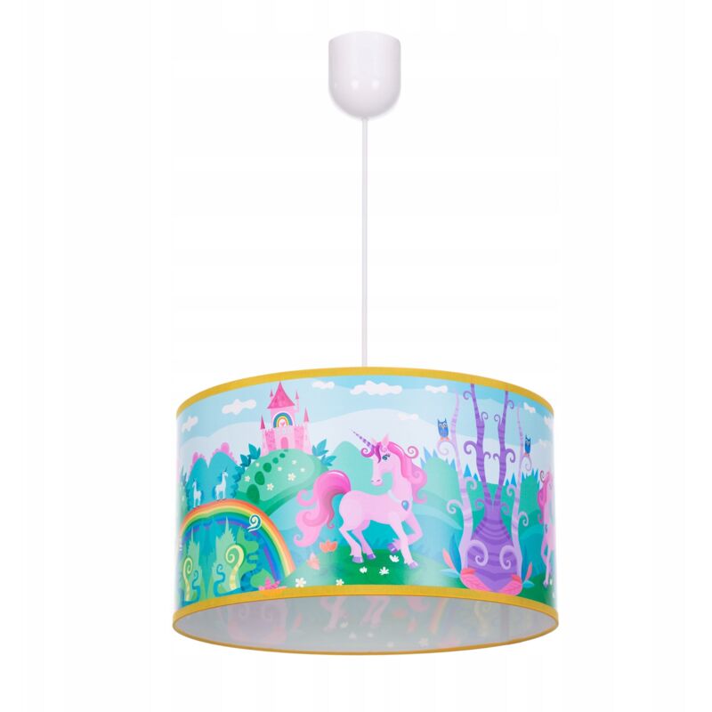 foto del prodotto lampada a sospensione a soffitto, lampadario, paralume unicorno