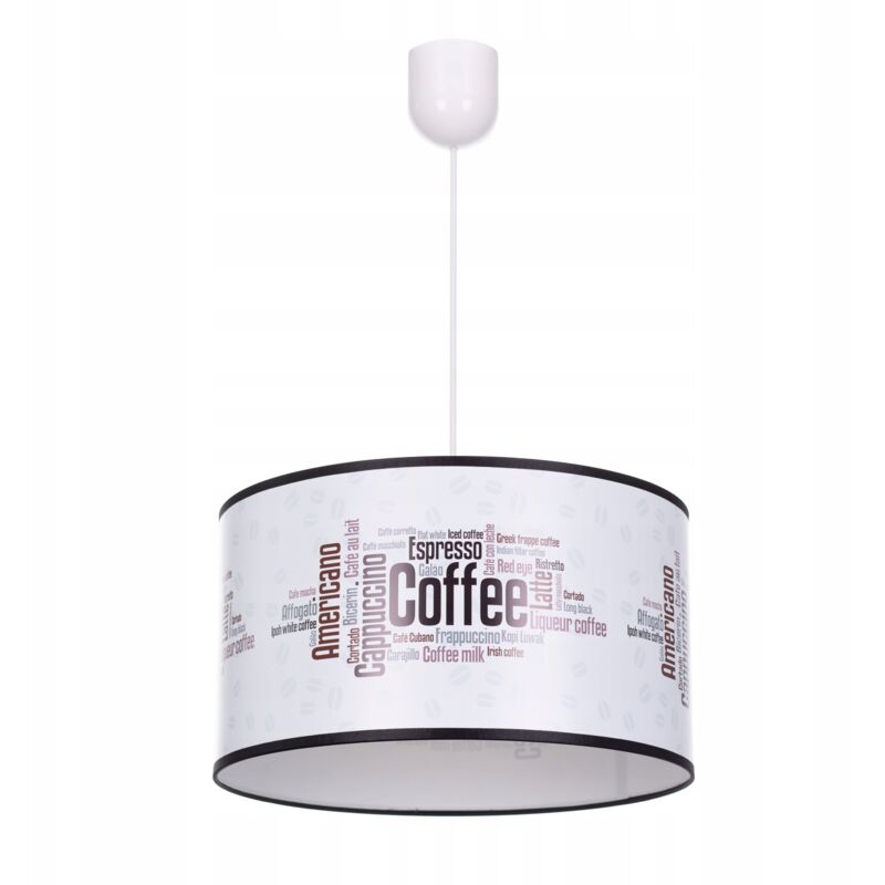 foto del prodotto lampada a sospensione a soffitto, paralume, stampa caff caffee