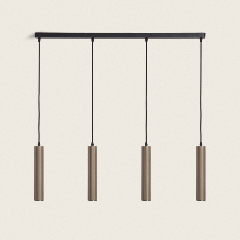 foto del prodotto lampada a sospensione alluminio aritz 4 faretti bronzo