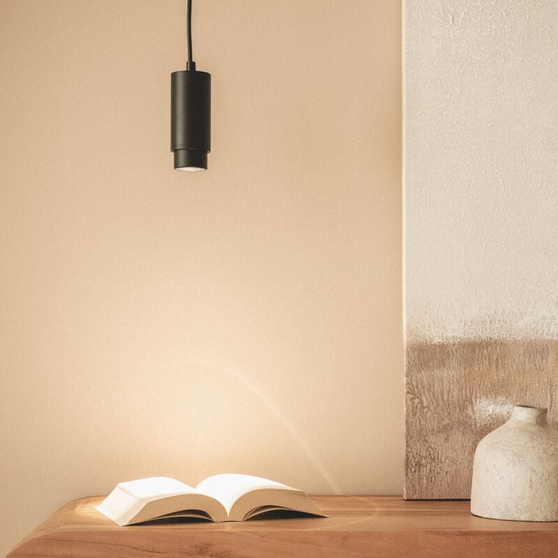 foto del prodotto lampada a sospensione alluminio multiangolo 10 50 per lampadine gu10 quarzo nero