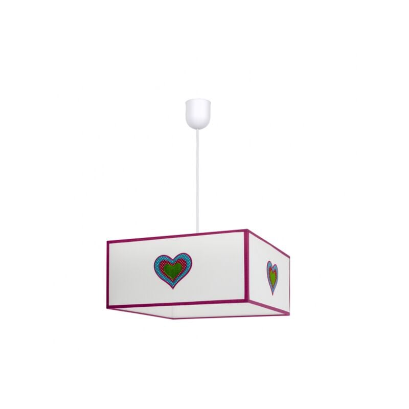 foto del prodotto lampada a sospensione amor 1xe27 bianco rosa regx35x35 da fabrilamp