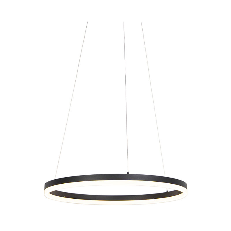 foto del prodotto lampada a sospensione anello moderno alluminio,acciaio nero tondo non sostituibile led max. 1 x 40 watt qazqa