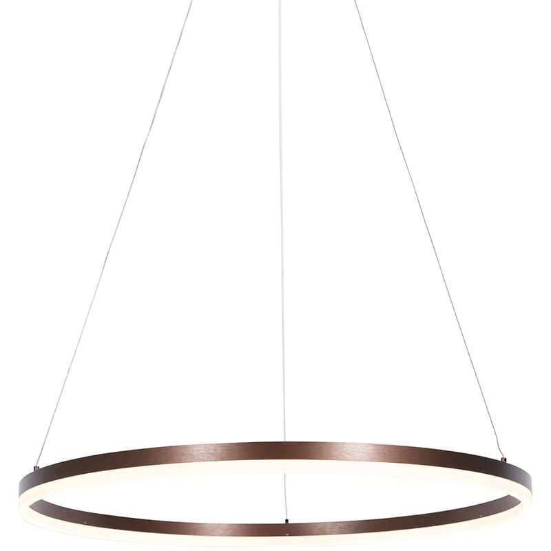 foto del prodotto lampada a sospensione anello moderno alluminio,plastico bronzo tondo non sostituibile led max. 1 x 60 watt qazqa